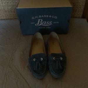 Bass blue sued loafers